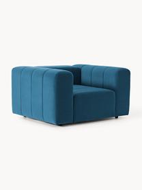 Fauteuil lounge en velours Lena, Velours bleu pétrole, larg. 133 x prof. 106 cm