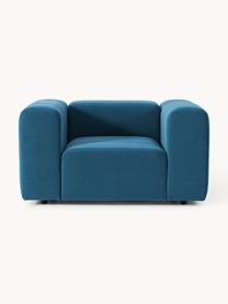 Fauteuil lounge en velours Lena, Velours bleu pétrole, larg. 133 x prof. 106 cm