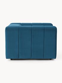 Fauteuil lounge en velours Lena, Velours bleu pétrole, larg. 133 x prof. 106 cm