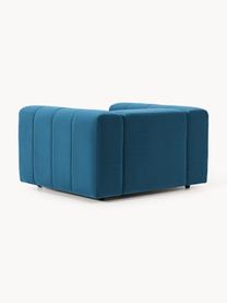 Fauteuil lounge en velours Lena, Velours bleu pétrole, larg. 133 x prof. 106 cm