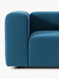 Fauteuil lounge en velours Lena, Velours bleu pétrole, larg. 133 x prof. 106 cm