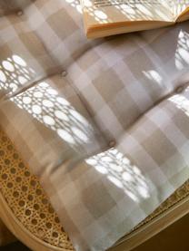 Kockovaný bavlnený vankúš na stoličku Milène, Béžová, Š 40 x D 40 cm