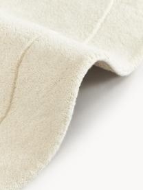 Handgetuft wollen vloerkleed Kadey in organische vorm, Onderzijde: 100% katoen Bij wollen vl, Crèmewit, B 120 x L 180 cm (maat S)
