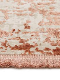 Tapis vintage terracotta beige à franges Cordoba, Terre cuite, beige