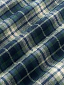 Taie d'oreiller en flanelle à carreaux Macy, Bleu foncé, larg. 50 x long. 70 cm