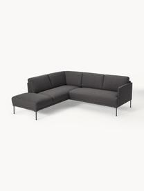 Ecksofa Fluente, Bezug: 100 % Polyester Der hochw, Gestell: Massives Kiefernholz, Füße: Metall, pulverbeschichtet, Webstoff Anthrazit, B 221 x T 200 cm, Eckteil links