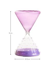 Decoratief object Hourglass, Glas, Lila, transparant, Ø 10 x H 16 cm