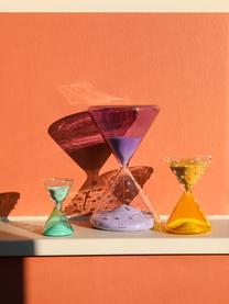 Dekorace Hourglass, Sklo, Fialová, transparentní, Ø 10 cm, V 16 cm