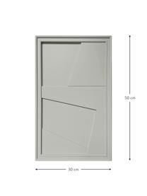 Sculpture murale artisanale Edge, Gris, larg. 30 x haut. 50 cm