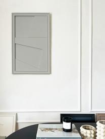 Handgemaakt wandobject Edge, Frame: hout, satijn, Grijs, B 30 x H 50 cm