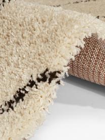 Tapis beige shaggy à franges Mila, Beige, noir