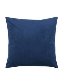 Vyšívaný zamatový poťah na vankúš Nora, 100% polyesterový zamat, Námornícka modrá, Š 45 x D 45 cm