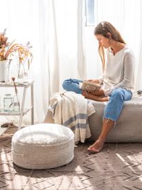 Pouf pour enfant fait main Chill, Tissu beige clair, Ø 50 x haut. 20 cm