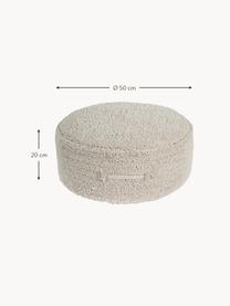 Pouf pour enfant fait main Chill, Tissu beige clair, Ø 50 x haut. 20 cm