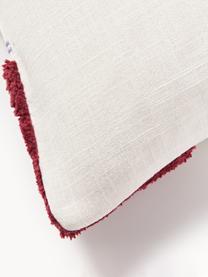 Housse de coussin 45x45 décorative Coraline, 100 % coton, Lavande, tons beiges, lie de vin, blanc crème, larg. 45 x long. 45 cm