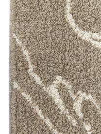 Koupelnový kobereček s třásněmi Lotus, 100% bavlna, Béžová, bílá, Š 50 cm, D 70 cm