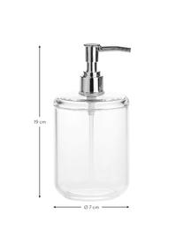 Distributeur de savon en verre acrylique Delan, Transparent, chrome