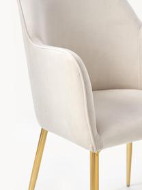 Chaise rembourrée en velours Ava, Velours beige clair, larg. 57 x prof. 63 cm