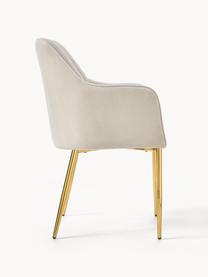 Chaise rembourrée en velours Ava, Velours beige clair, larg. 57 x prof. 63 cm