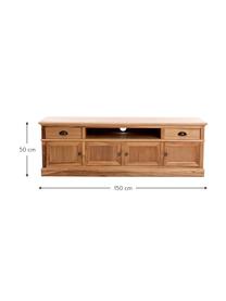 Mueble TV de madera Ross, Estructura: madera de paulownia, Marrón, An 150 x Al 50 cm