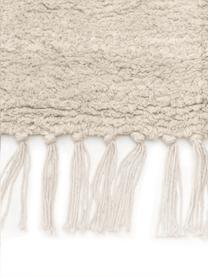 Ręcznie tuftowany dywan z bawełny z frędzlami Bina, Beżowy, S 80 x D 150 cm (Rozmiar XS)