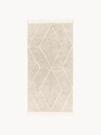 Tapis en coton tufté main Bina, Beige, larg. 80 x long. 150 cm (taille XS)