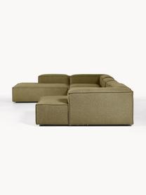 Sofá rinconera modular Lennon, Tapizado: 100% poliéster Alta resis, Estructura: madera contrachapada de p, Patas: plástico Este producto es, Tejido verde oliva, An 418 x F 269 cm, chaise longue izquierda