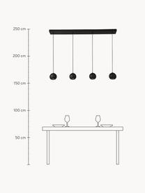 Lámpara de techo cluster grande Eindhoven, Cable: plástico, Negro, An 125 x Al 20 cm