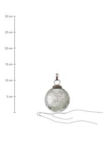 Vianočné gule Astoini, 4 ks, Odtiene striebornej, Ø 8 cm
