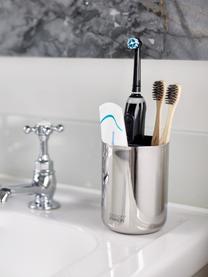 Vaso cepillo de dientes EasyStore, Exterior: acero inoxidable, Interior: plástico, Plateado, Ø 9 x Al 12 cm