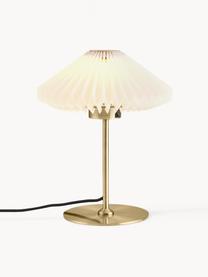 Lámpara de mesa pequeña París, Pantalla: fibra sintética, Cable: cubierto en tela, Blanco, dorado, Ø 24 x Al 32 cm