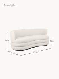 Sofa Bouclé Solomon (3-osobowa), Tapicerka: 100% poliester Dzięki tka, Nogi: tworzywo sztuczne Ten pro, Kremowobiały Bouclé, S 193 x G 92 cm