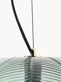 Pendelleuchte Brice aus getöntem Glas, Lampenschirm: Glas, Baldachin: Metall, pulverbeschichtet, Mintgrün, transparent, Ø 38 cm