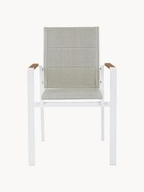 Záhradná stolička s opierkami Kubik, Hnedosivá, biela, Š 57 x H 62 cm