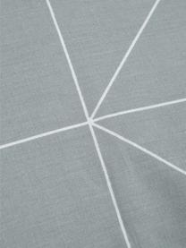 Funda de almohada doble cara de algodón Marla, 50x70 cm, Gris y blanco crema estampado, An 50 x L 70 cm