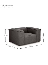 Sessel Lennon, Bezug: 100 % Polyester Der strap, Gestell: Massives Kiefernholz FSC-, Beine: Kunststoff, Webstoff Anthrazit, B 130 x T 101 cm