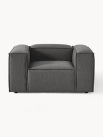 Fauteuil Lennon, Tissu anthracite, larg. 130 x prof. 101 cm