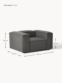 Fauteuil Lennon, Bekleding: 100% polyester Met 15.000, Frame: massief grenenhout, multi, Poten: kunststof Dit product is , Geweven stof antraciet, B 130 x H 101 cm