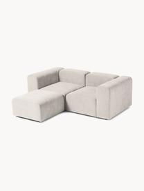 Modulares Sofa Lena (3-Sitzer) mit Hocker, Bezug: Webstoff (88% Polyester, , Gestell: Kiefernholz, Schichtholz,, Füße: Kunststoff, Webstoff Cremeweiß, B 209 x T 181 cm