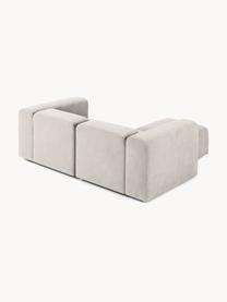 Canapé modulable 3 places avec pouf Lena, Tissu blanc crème, larg. 209 x prof. 181 cm