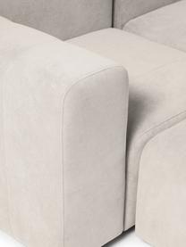 Modulares Sofa Lena (3-Sitzer) mit Hocker, Bezug: Webstoff (88% Polyester, , Gestell: Kiefernholz, Schichtholz,, Webstoff Cremeweiss, B 209 x T 181 cm