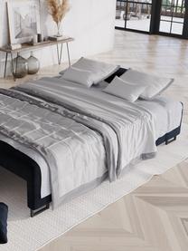 Sofá cama de terciopelo Byron (3 plazas), con espacio de almacenamiento, Tapizado: terciopelo de poliéster A, Estructura: madera de pino maciza, ma, Patas: metal pintado, Terciopelo azul oscuro, An 250 x F 105 cm