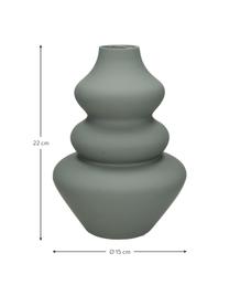 Steingut-Vase Thena in Grau, Steingut, Grau, Ø 15 x H 22 cm