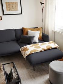 Ecksofa Moby in Dunkelgrau mit Metall-Füßen, Bezug: Polyester Der hochwertige, Gestell: Massives Kiefernholz, FSC, Füße: Metall, pulverbeschichtet, Webstoff Dunkelgrau, B 280 x T 160 cm, Eckteil links