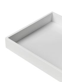 Hochglanz-Tablett Hayley, Tablett: Mitteldichte Holzfaserpla, Unterseite: Samtbezug, Weiß, B 30 x T 30 cm