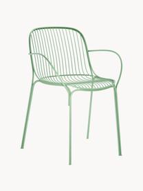 Záhradná stolička s opierkami Hiray, Pozinkovaná oceľ, lakovaná, Šalviová zelená, Š 46 x H 55 cm