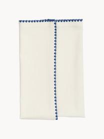 Handgefertigte Weihnachts-Stoffservietten Zigzag, 4er-Set, 100 % Baumwolle, Off White, Bunt, B 45 x L 45 cm