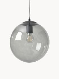 Suspension boule en verre opalescent Beth, Gris, noir, Ø 30 cm