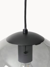 Závěsné skleněné svítidlo Beth, Šedá, černá, Ø 30 cm