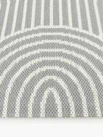 Tapis d'extérieur Arches, 86 % polypropylène, 14 % polyester, Gris, blanc crème, larg. 80 x long. 250 cm